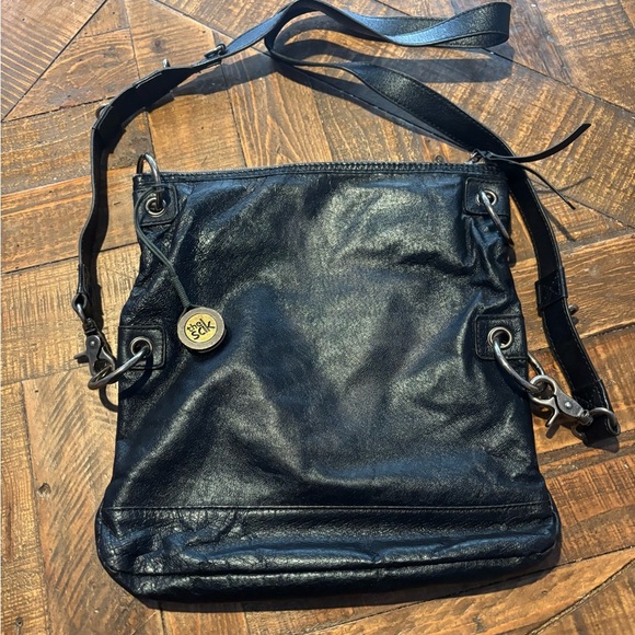 The Sak vintage black leather bag with floral Interior. Great condition - Picture 13 of 16